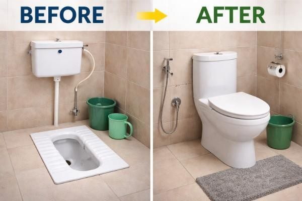 Indian to Western Toilet Conversion Services in Hyderabad